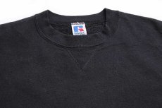 画像3: 90s USA製 RUSSELLラッセル 無地 前V スウェット 黒 XL★ブランク (3)