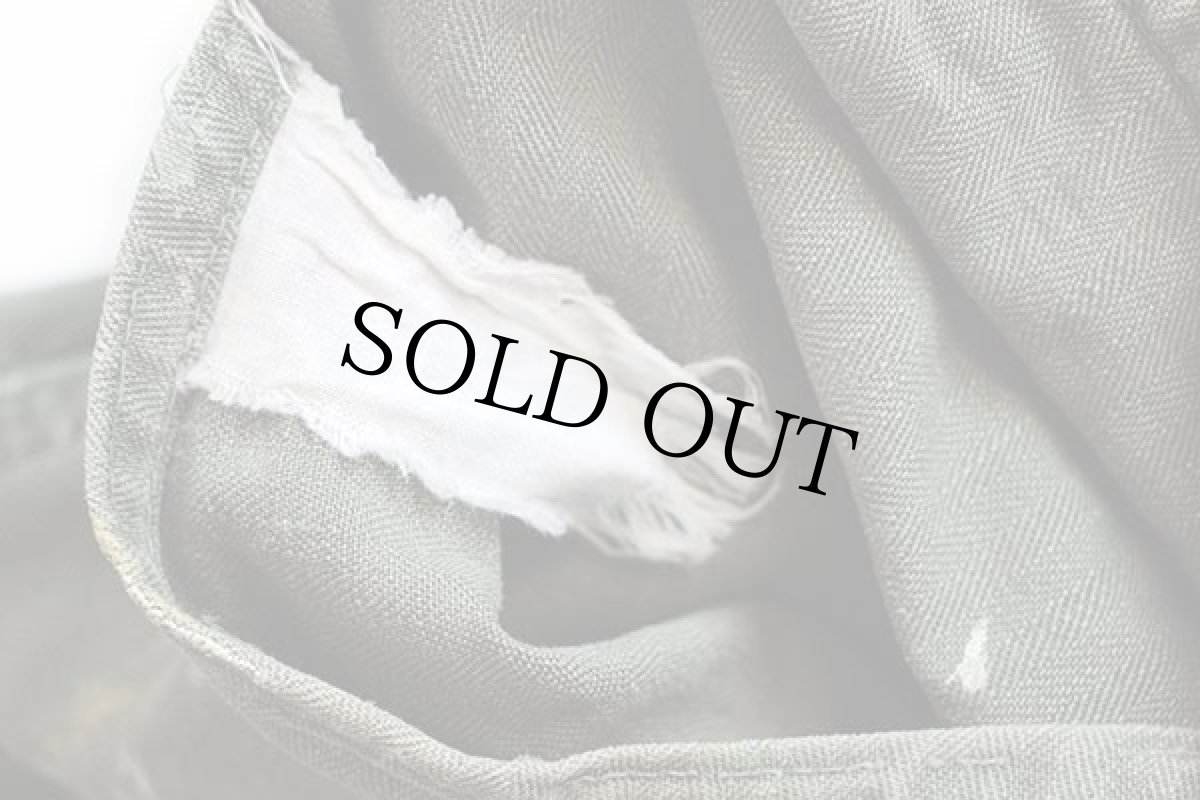 画像6: 40s 米軍 U.S.ARMY M-43 HBT ヘリンボーンツイル オールインワン ペンキ飛び オリーブドラブ 36R★つなぎ  (6)