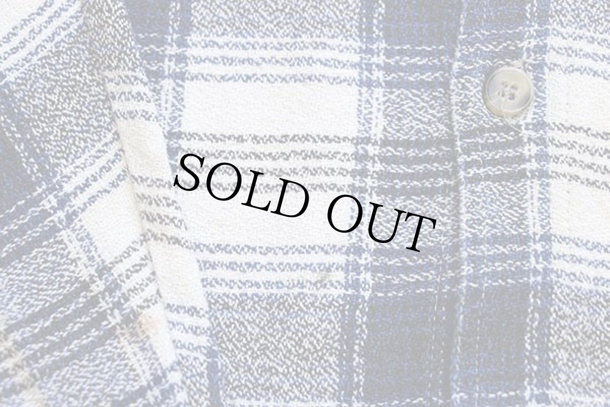 画像5: 90s CZ BASICS チェック バンドカラー アムンゼン ネルシャツ XL (5)