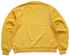 画像2: 80s USA製 RUSSELLラッセル 無地 前V スウェット 濃黄 L★ブランク (2)