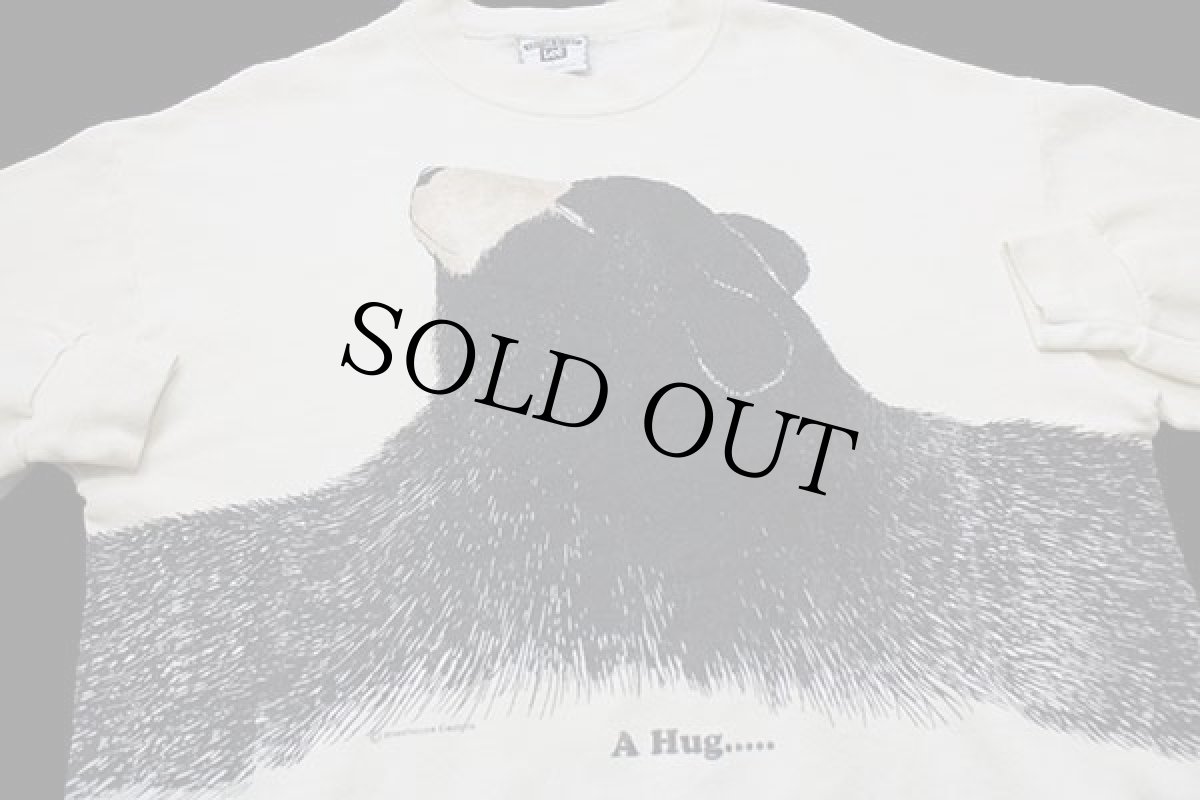 画像3: 90s USA製 Leeリー A Hug..... クマ 両面プリント アート スウェット クリーム L (3)