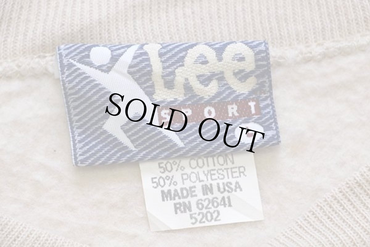 画像4: 90s USA製 Leeリー 無地 スウェット ベージュ L★ブランク (4)