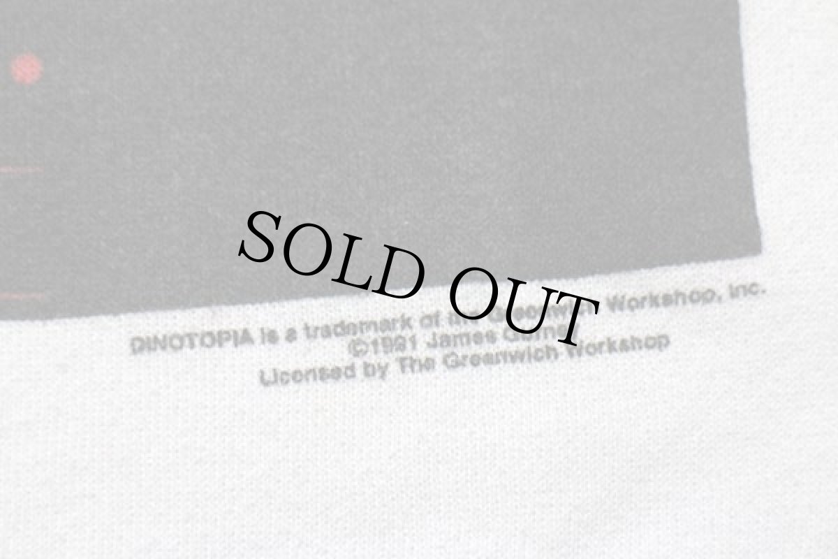 画像4: 90s USA製 Hanes DINOTOPIA ブラキオサウルス アート スウェット 白 XL (4)