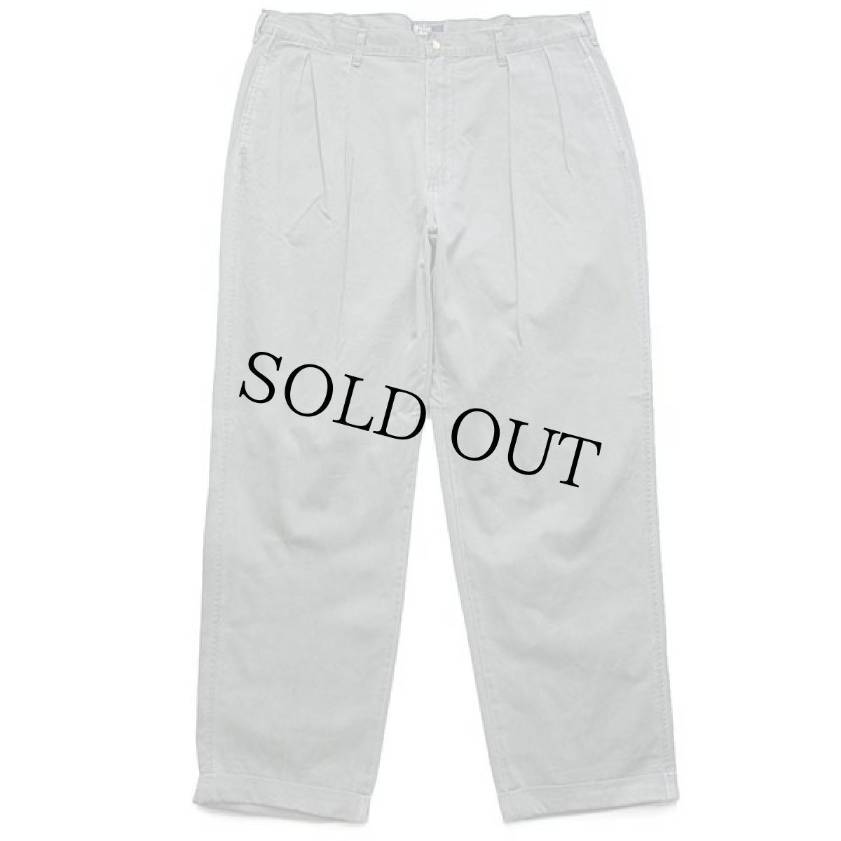 画像2: 90s USA製 ポロ ラルフローレン ツータック コットン チノパン グリーングレー w40★161 (2)