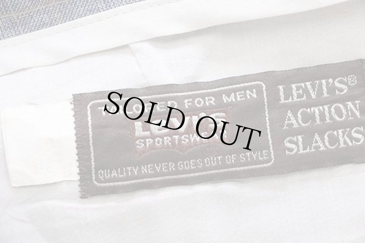 画像6: 80s Levi'sリーバイス ACTION SLACKS グレンチェック スラックス ポリエステルパンツ w37 (6)