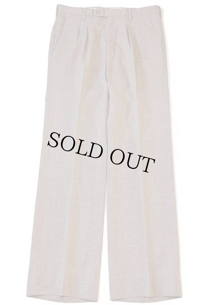 画像2: 80s Levi'sリーバイス panatela 織り柄 ネップ入り ツータック スラックス パンツ w32 (2)