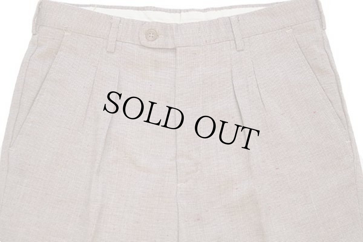 画像4: 80s Levi'sリーバイス panatela 織り柄 ネップ入り ツータック スラックス パンツ w32 (4)