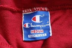 画像4: 90s USA製 Championチャンピオン スクリプト ビッグロゴ刺繍 カットソー パーカー カーマイン M (4)
