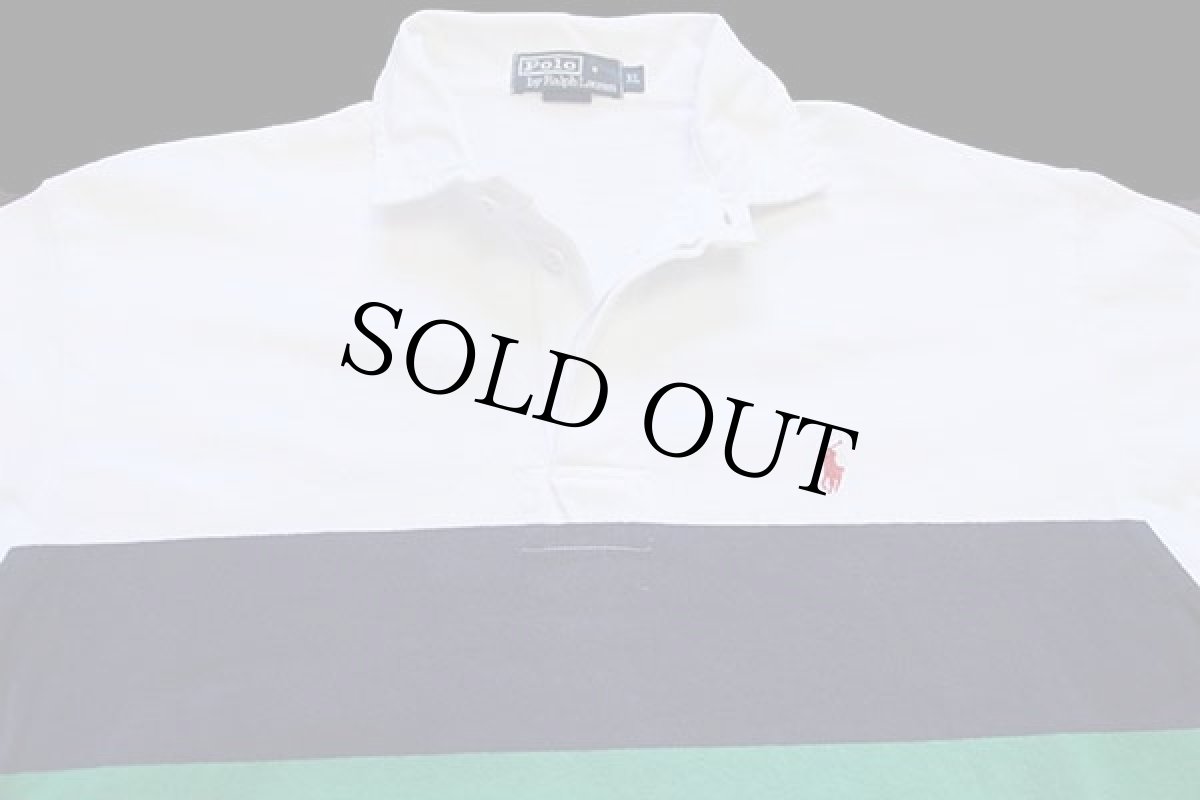 画像3: 90s ポロ ラルフローレン ロゴ刺繍 コットン ラガーシャツ 白 XL (3)