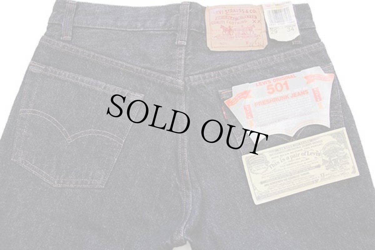 画像5: デッドストック★80s USA製 Levi'sリーバイス 501 先染め ブラック デニムパンツ w29 L34 (5)