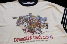 画像3: 00s USA製 Drumstick Dash 2009 両面プリント コットン カットソー クリーム×紺 L (3)