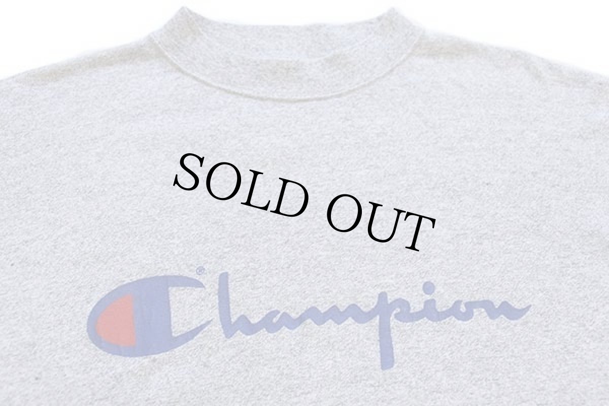 画像3: 80s Championチャンピオン スクリプト ビッグロゴ カットソー 杢グレー (3)