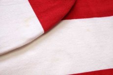画像6: カナダ製 BARBARIANバーバリアン DICKINSON 刺繍 太ボーダー コットン ラガーシャツ 赤×白 M (6)