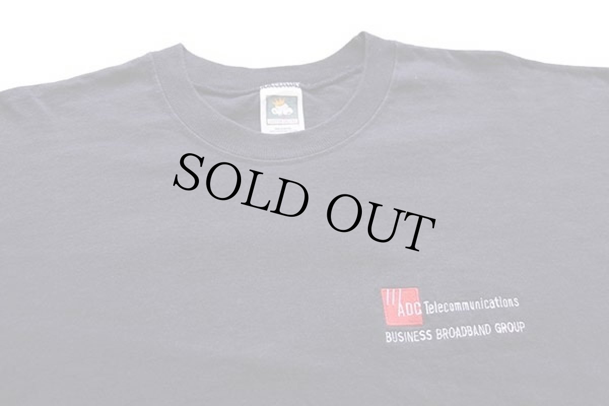 画像3: 90s USA製 ADC TELECOMMUNICATIONS 刺繍 コットン 長袖Tシャツ 紺 XL (3)