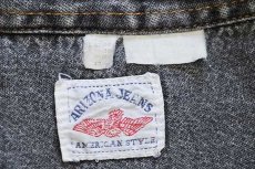 画像4: 90s ARIZONA JEANS ケミカルウォッシュ ブラックデニム ウエスタンシャツ 43/44★アシッド (4)