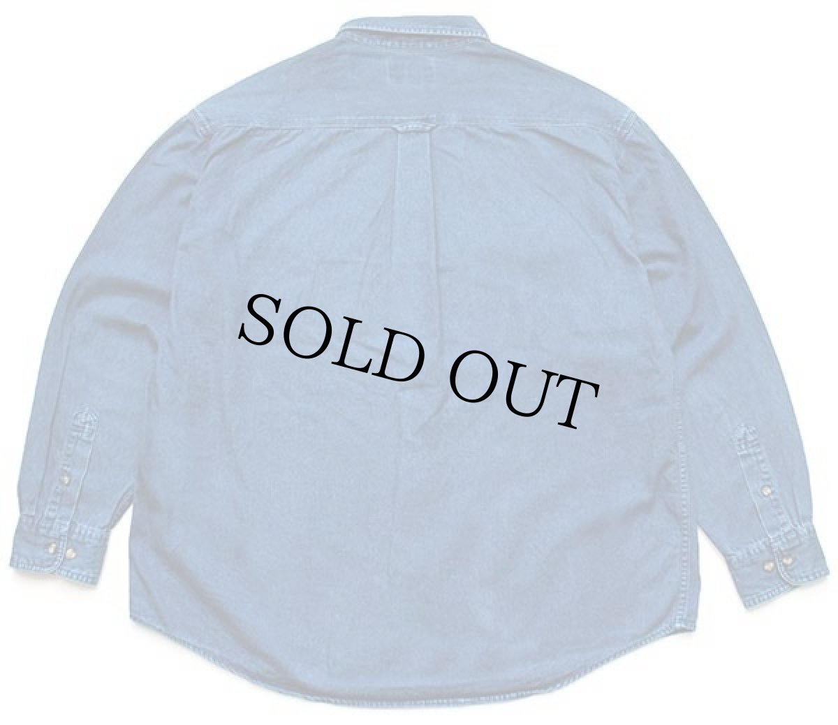 画像2: 90s Leeリー ボタンダウン カラーデニムシャツ 後染め 紺 XL (2)