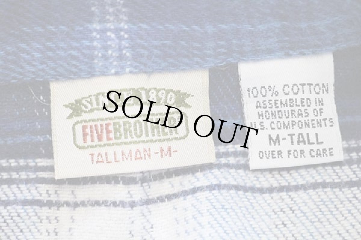 画像4: 00s FIVE BROTHERファイブブラザー オンブレチェック コットン フランネルシャツ M-T (4)