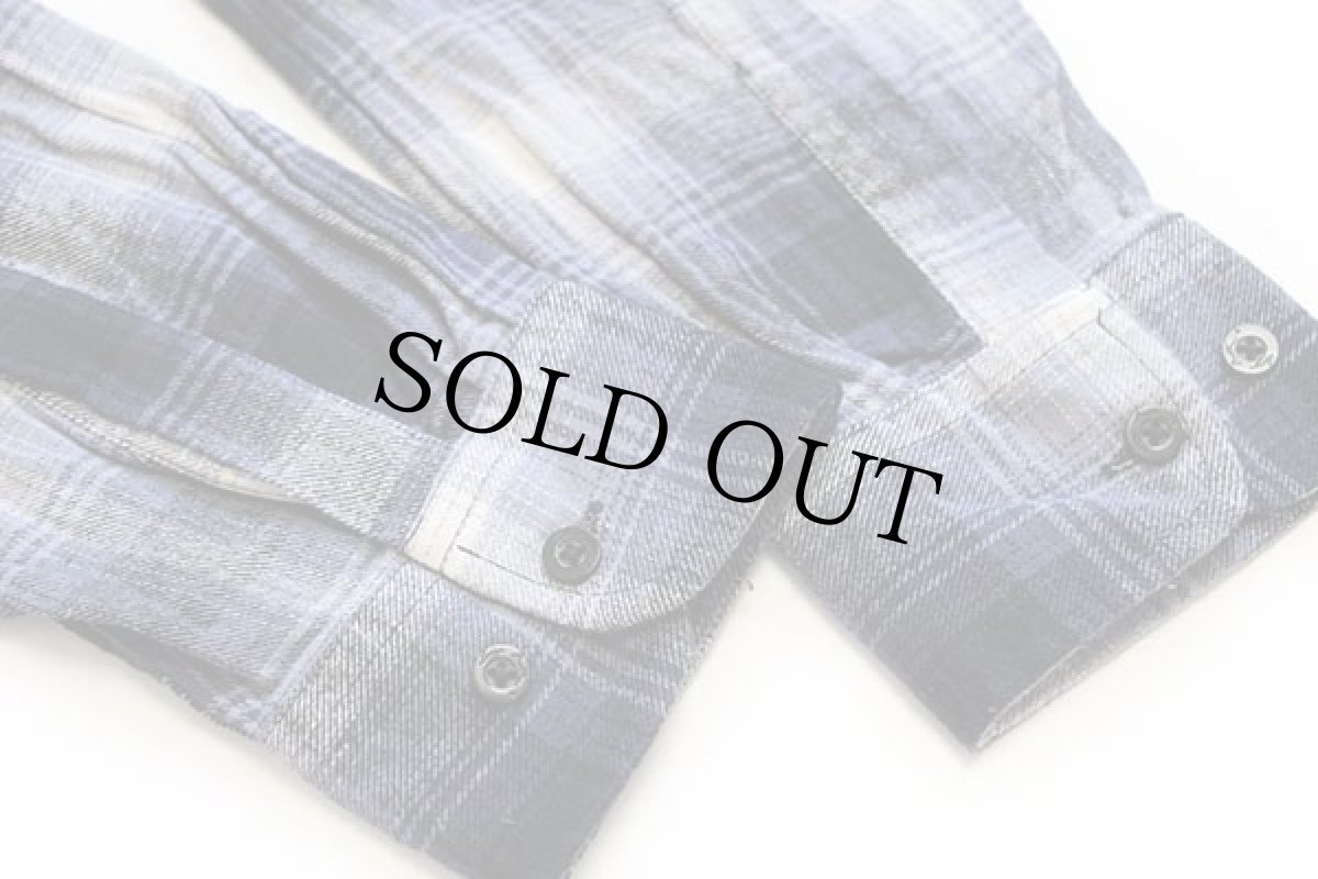 画像6: Luigi Bottoni オンブレチェック コットン ライトネルシャツ L (6)