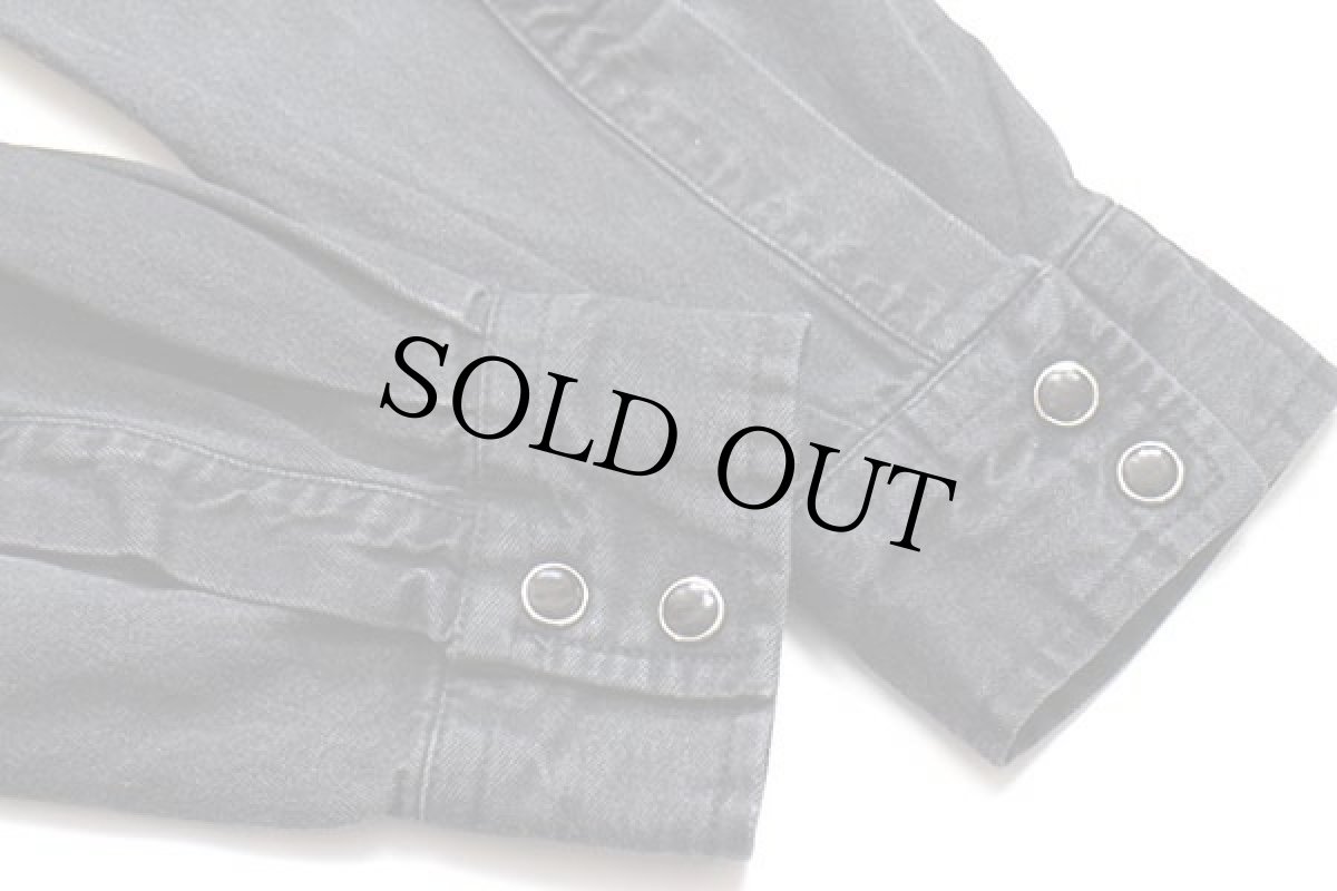 画像5: 90s Leeリー ブラックデニム ウエスタンシャツ S (5)