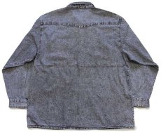 画像2: 90s ARIZONA JEANS ケミカルウォッシュ ブラックデニム ウエスタンシャツ 43/44★アシッド (2)