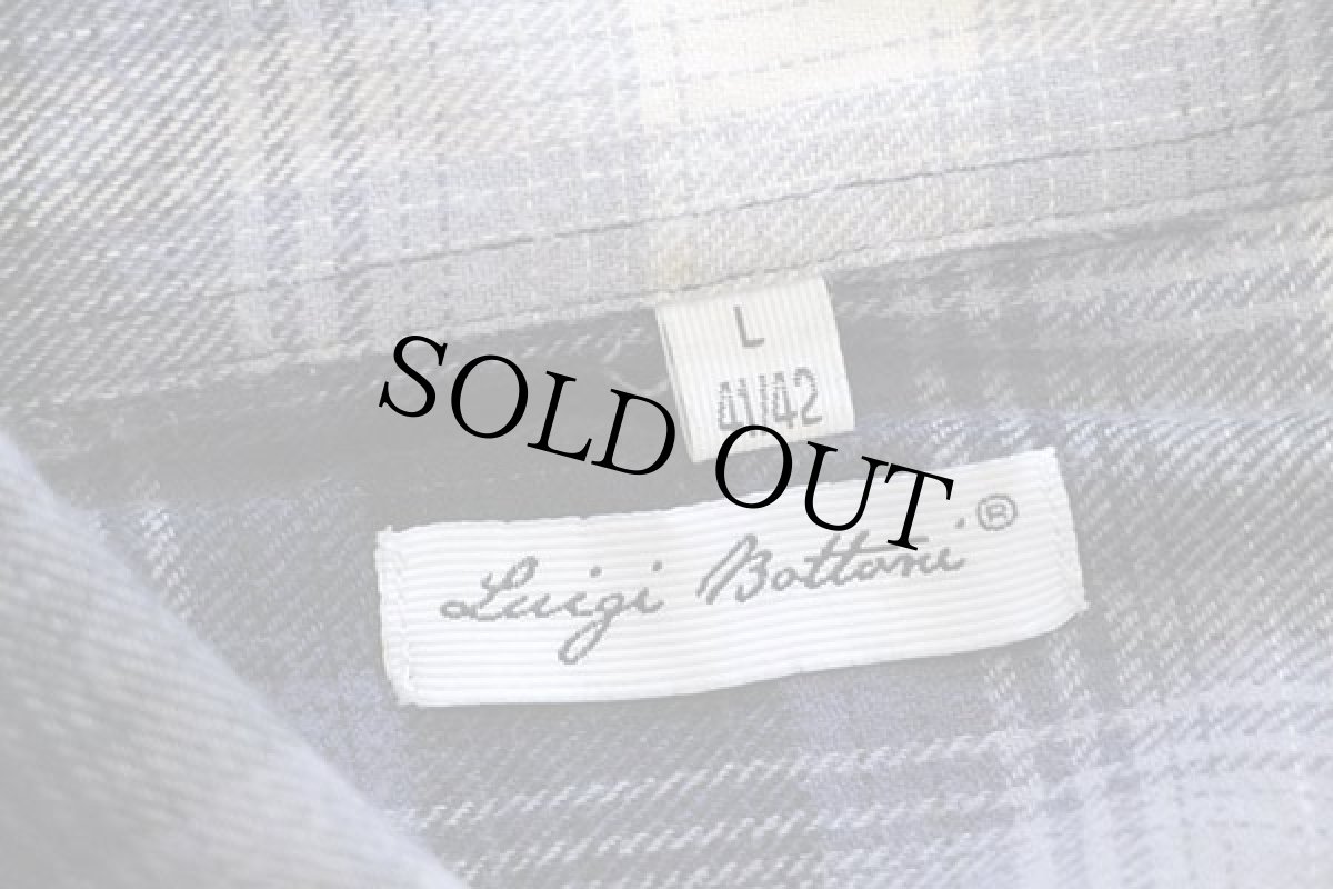 画像4: Luigi Bottoni オンブレチェック コットン ライトネルシャツ L (4)