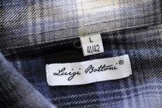 画像4: Luigi Bottoni オンブレチェック コットン ライトネルシャツ L (4)