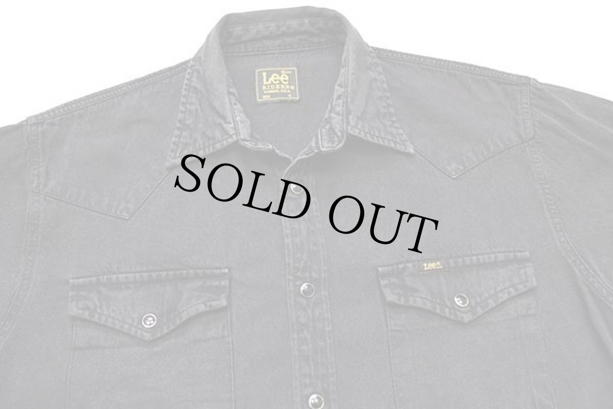 画像3: 90s Leeリー ブラックデニム ウエスタンシャツ S (3)