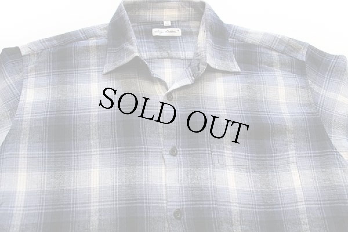 画像3: Luigi Bottoni オンブレチェック コットン ライトネルシャツ L (3)