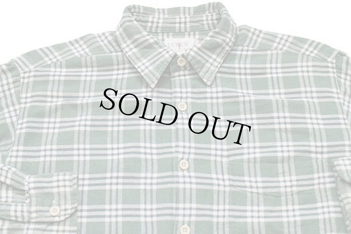 画像3: 90s J.CREW チェック コットン ライトネルシャツ M (3)