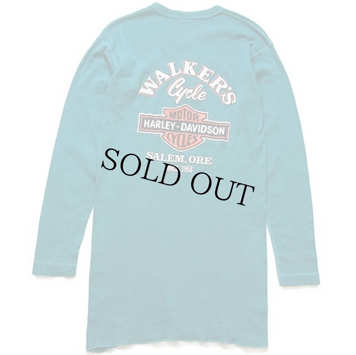 画像2: 90s USA製 HARLEY-DAVIDSON ハーレー ダビッドソン ヘンリーネック コットン アンダーシャツ エメラルドグリーン (2)