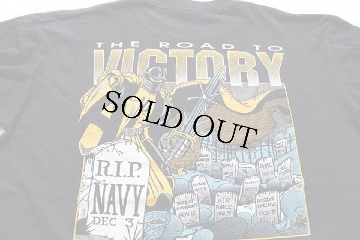 画像4: 90s USA製 ARMY NAVY 両面プリント コットン 長袖Tシャツ 黒 XL (4)