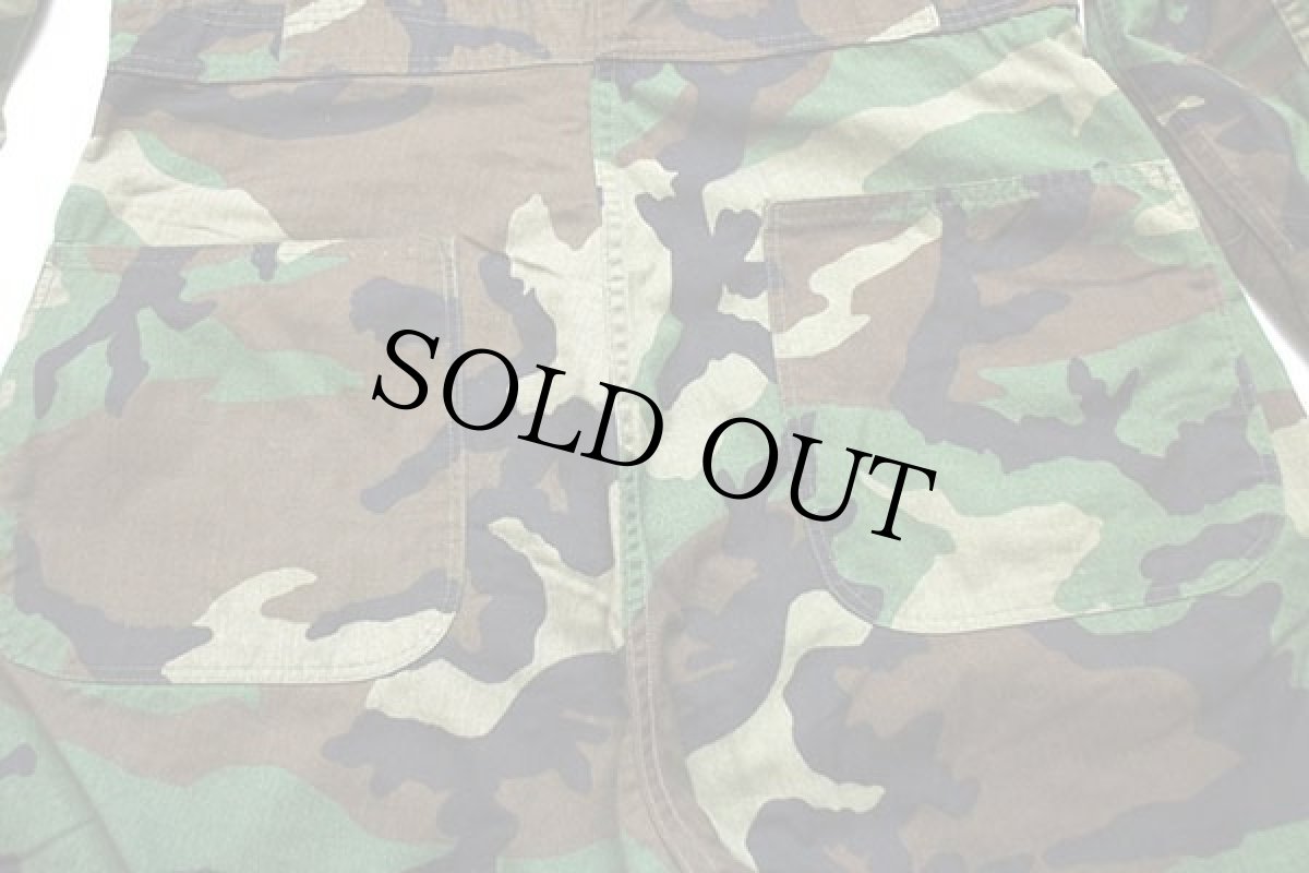 画像8: 80s UNKNOWN 月桂樹ボタン ウッドランドカモ オールインワン M★つなぎ (8)