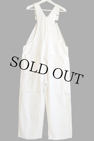 50s Burlington Overall 山ポケ コットン オーバーオール 生成り w42