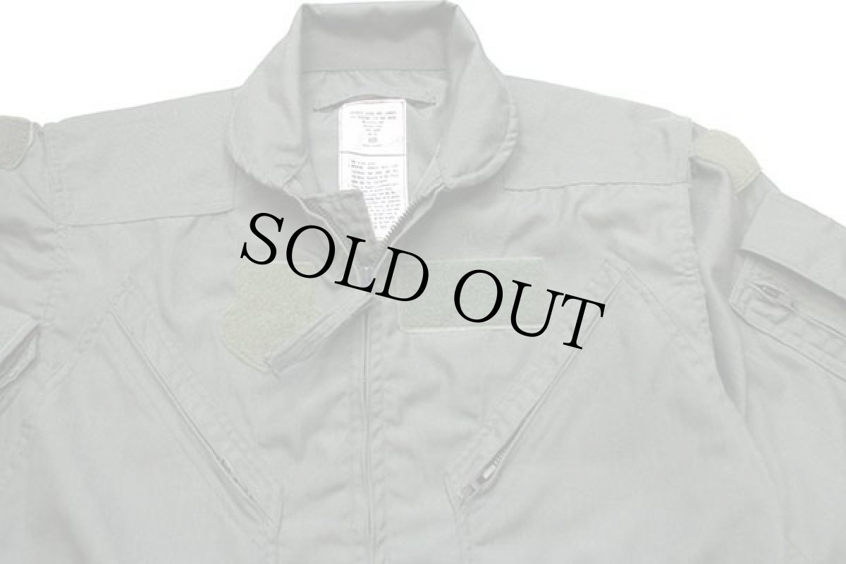 画像4: 80s 米軍 CWU-27/P カバーオール アラミド フライトスーツ セージグリーン 40R★09 つなぎ (4)