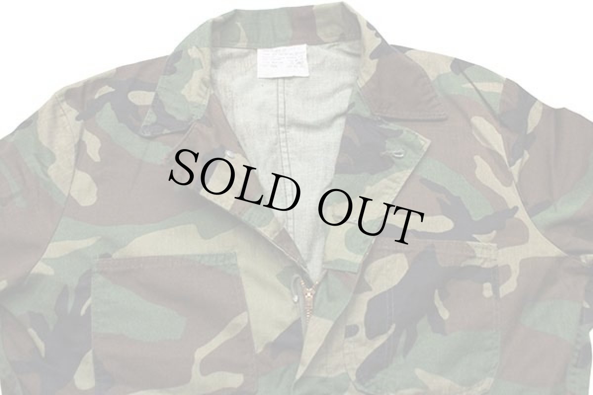 画像4: 80s UNKNOWN 月桂樹ボタン ウッドランドカモ オールインワン M★つなぎ (4)