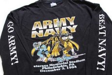 画像3: 90s USA製 ARMY NAVY 両面プリント コットン 長袖Tシャツ 黒 XL (3)