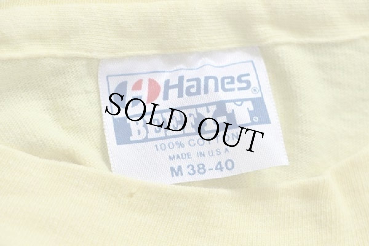 画像4: 90s USA製 Hanes Eugene O'neill Theater Center バックプリント コットン 長袖Tシャツ 黄 M (4)