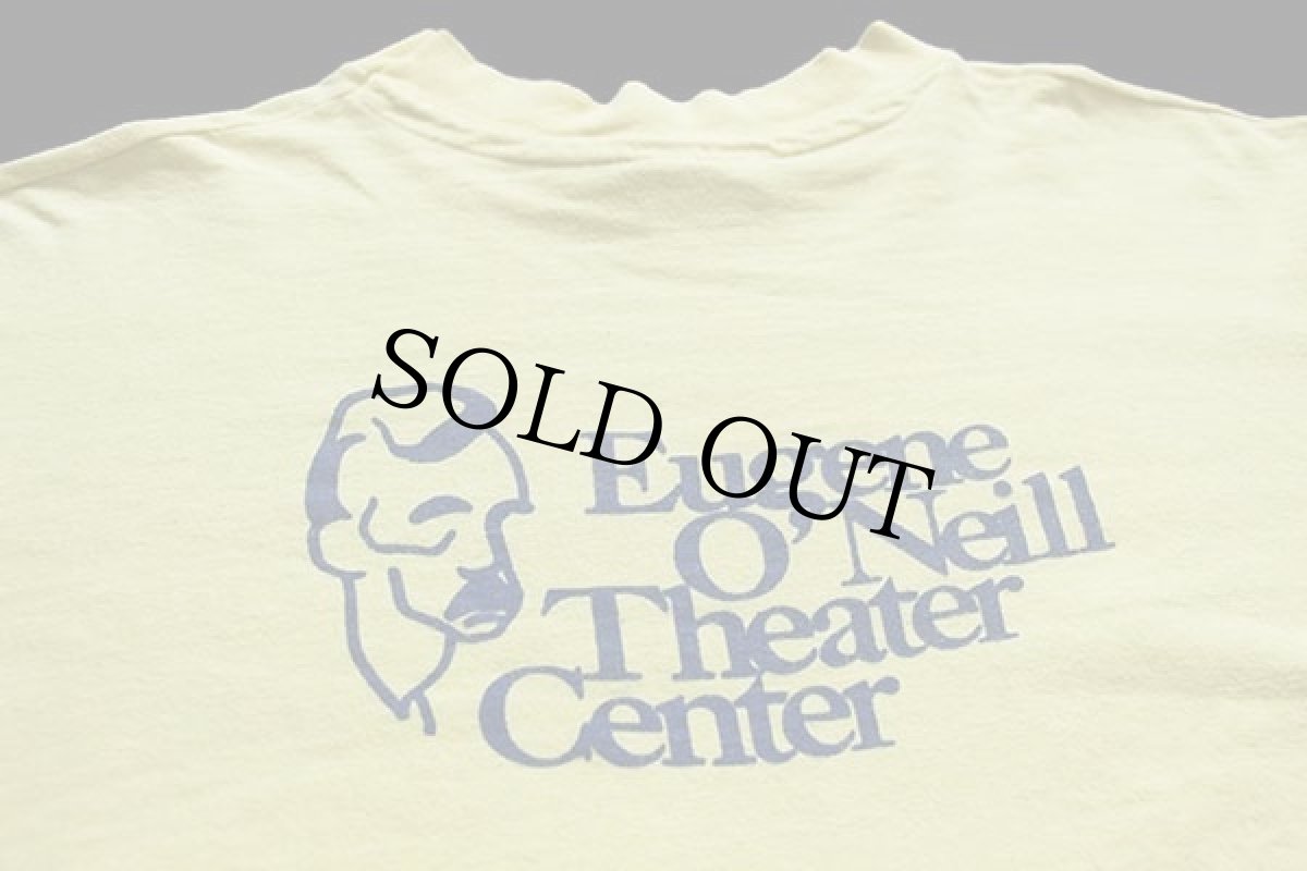画像3: 90s USA製 Hanes Eugene O'neill Theater Center バックプリント コットン 長袖Tシャツ 黄 M (3)