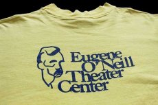 画像3: 90s USA製 Hanes Eugene O'neill Theater Center バックプリント コットン 長袖Tシャツ 黄 M (3)