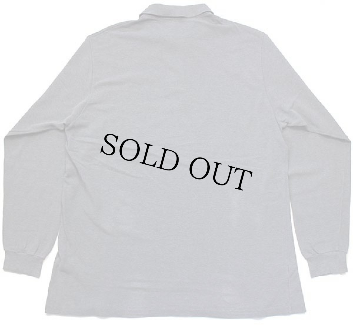 画像2: 00s LACOSTEラコステ ワンポイント コットン 鹿の子 長袖ポロシャツ グレー 7★04 (2)