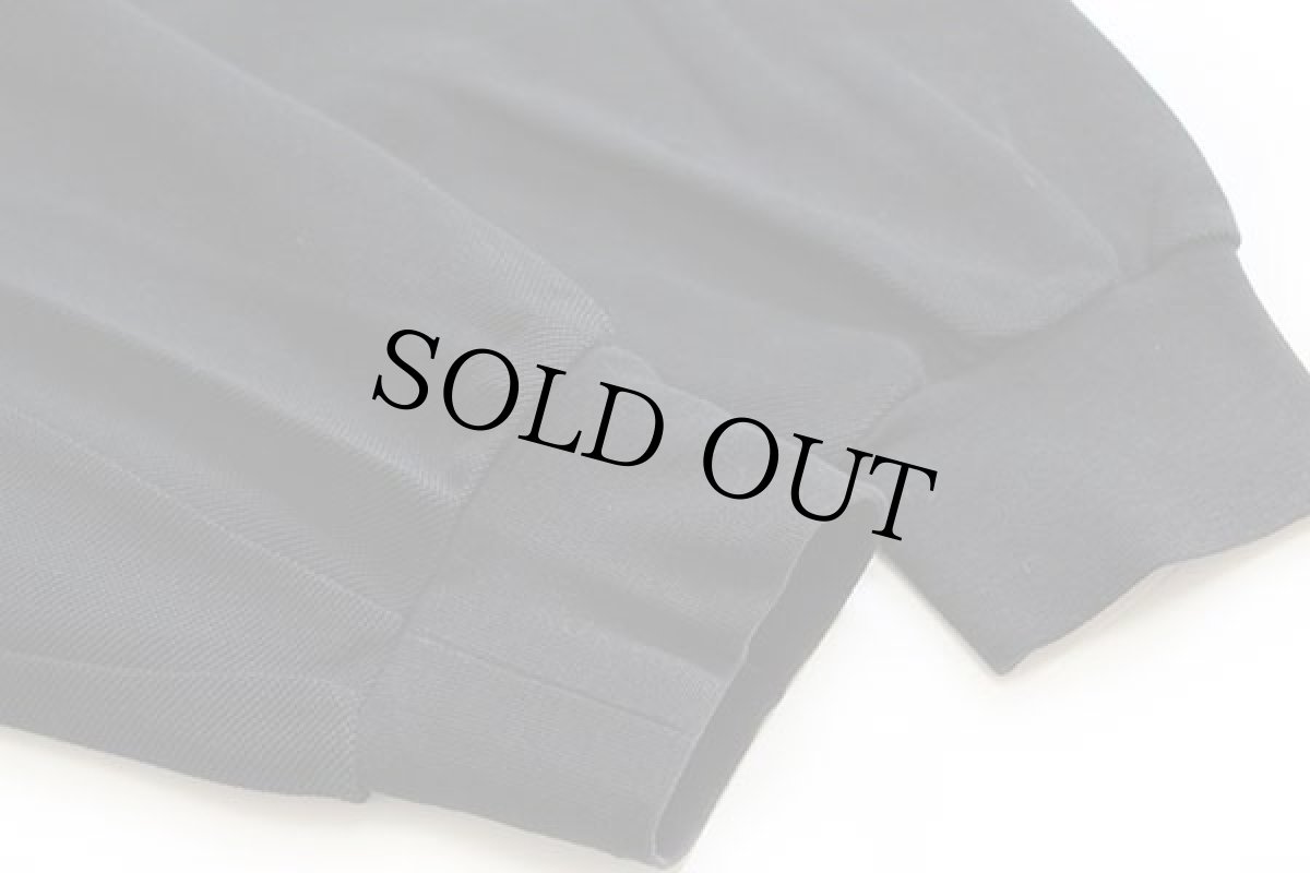 画像5: 80s LACOSTEラコステ ワンポイント コットン 鹿の子 長袖ポロシャツ 黒 7★35 (5)