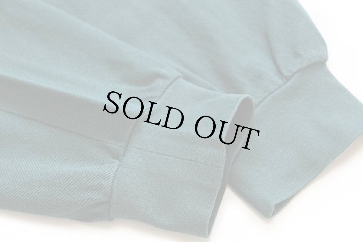 画像5: 80s LACOSTEラコステ ワンポイント コットン 鹿の子 長袖ポロシャツ 深緑 3★32 (5)