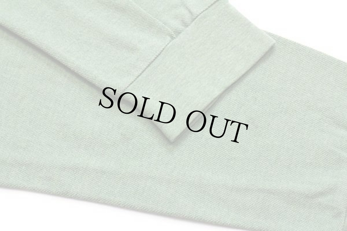 画像5: 90s LACOSTEラコステ ワンポイント コットン 鹿の子 長袖ポロシャツ 杢ライトグリーン 6★50 (5)