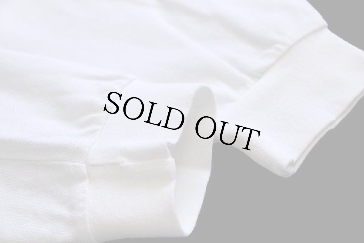 画像5: 80s LACOSTEラコステ ワンポイント コットン 鹿の子 長袖ポロシャツ 白 6★26 (5)