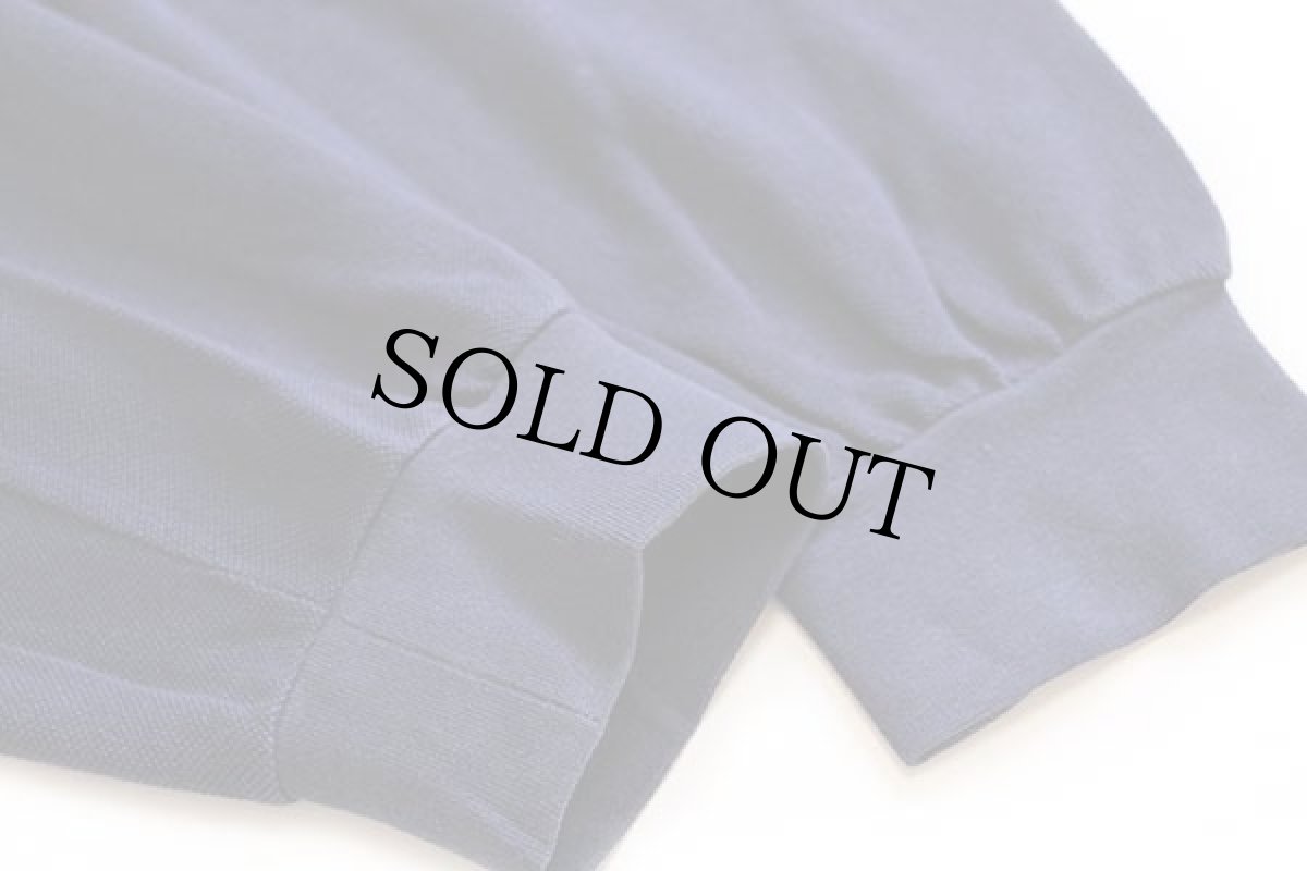 画像5: 80s LACOSTEラコステ ワンポイント コットン 鹿の子 長袖ポロシャツ カスタム 紺 7★34 (5)