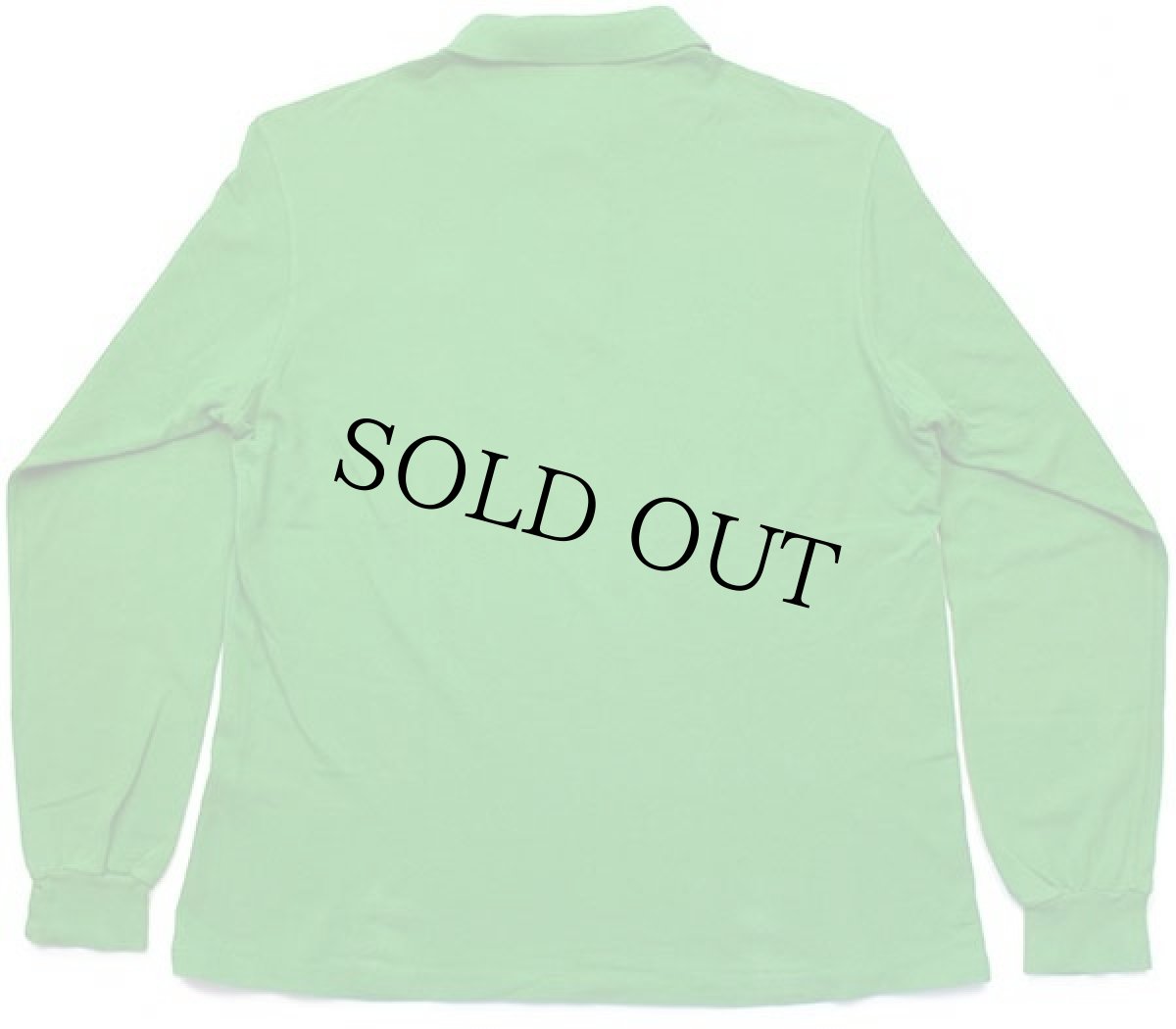 画像2: 00s LACOSTEラコステ ワンポイント コットン 鹿の子 長袖ポロシャツ 緑 5★07 (2)