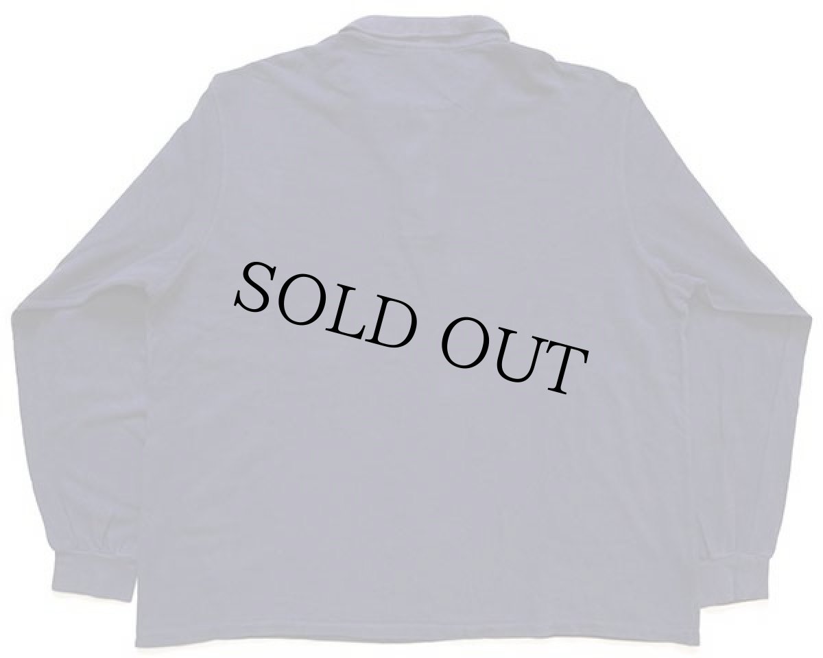 画像2: 80s LACOSTEラコステ ワンポイント コットン 鹿の子 長袖ポロシャツ カスタム 紺 7★34 (2)