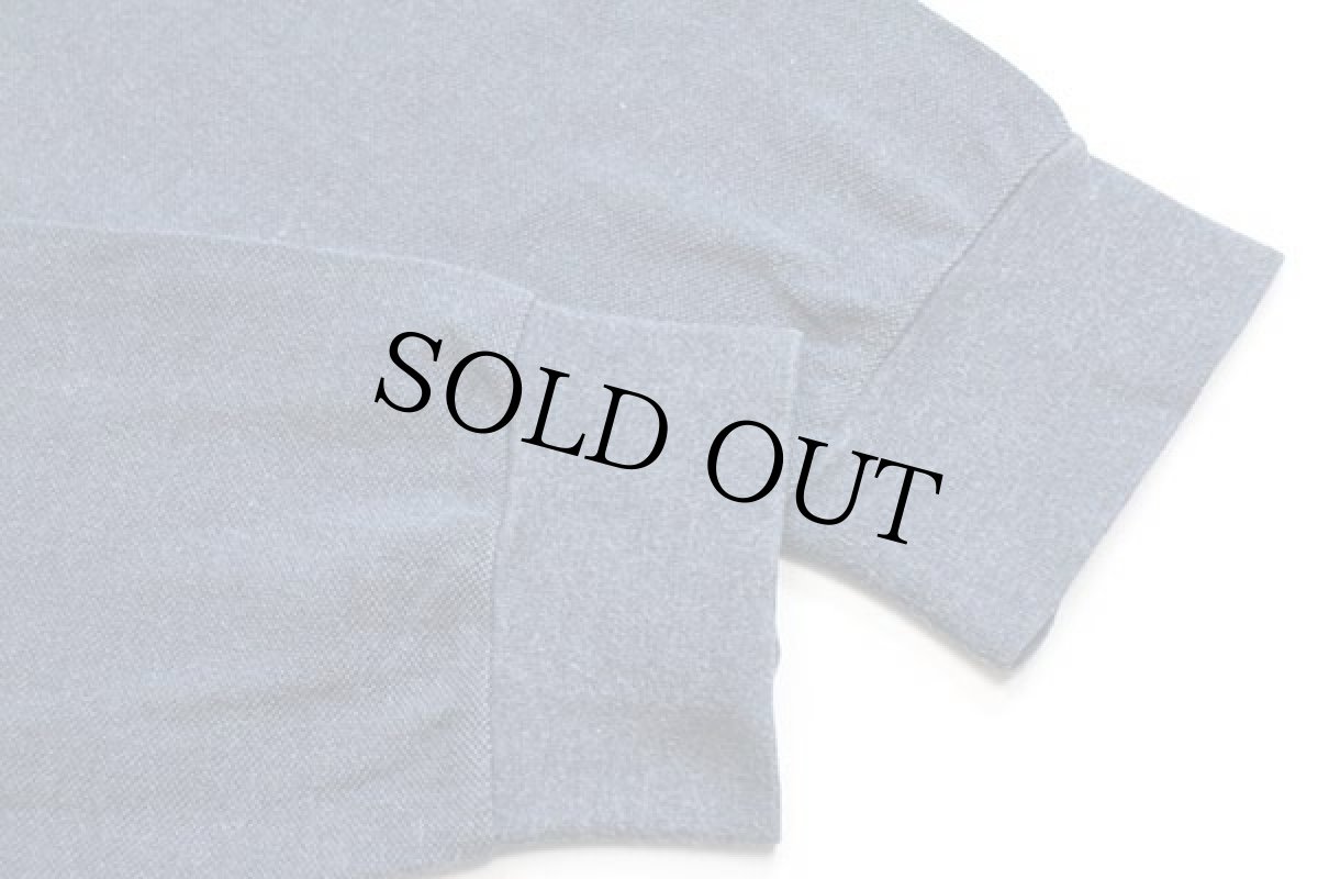 画像5: 90s LACOSTEラコステ ワンポイント コットン 鹿の子 長袖ポロシャツ 杢ブルーグレー 4★48 (5)