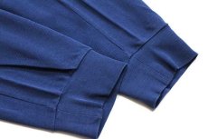 画像5: 90s LACOSTEラコステ ワンポイント コットン 鹿の子 長袖ポロシャツ 濃青 4★46 (5)