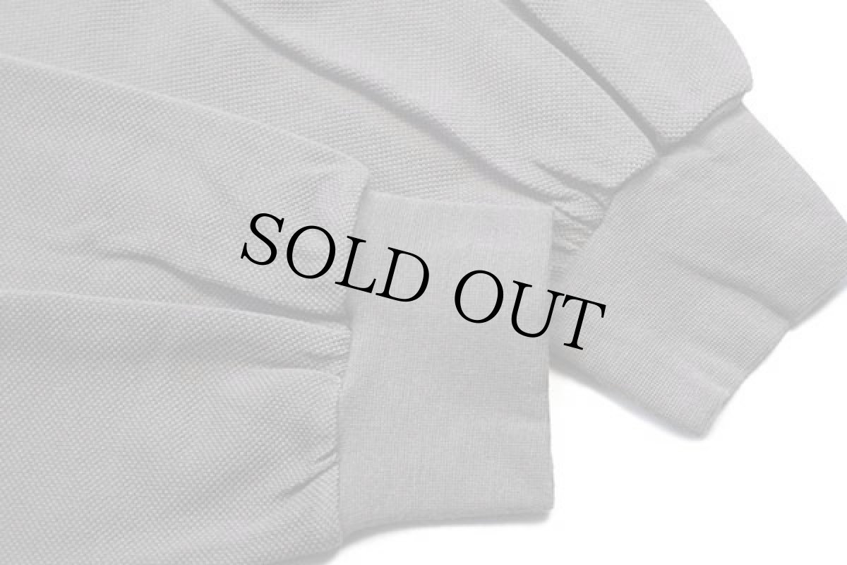 画像5: 00s LACOSTEラコステ ワンポイント コットン 鹿の子 長袖ポロシャツ グレーブラウン 8★05 (5)